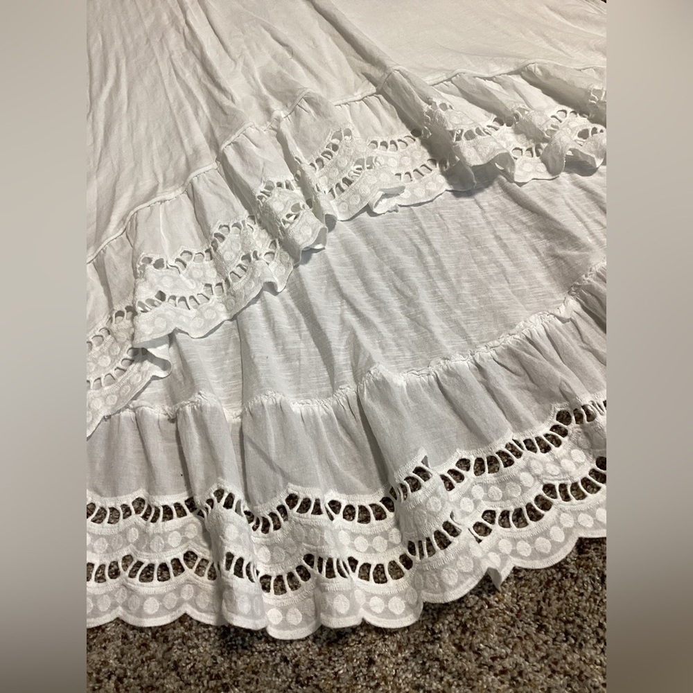 Vanessa Alexandra Women Dress Maxi Size M White Eyelet Gorgeous Made In Italy 🇮🇹 - Picture 5 of 8